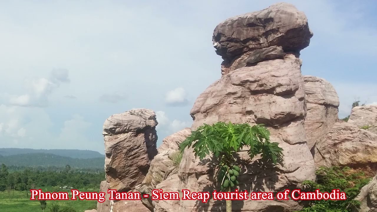 Natural Beauty of Rock Formations and Mountain Forest in Cambodia