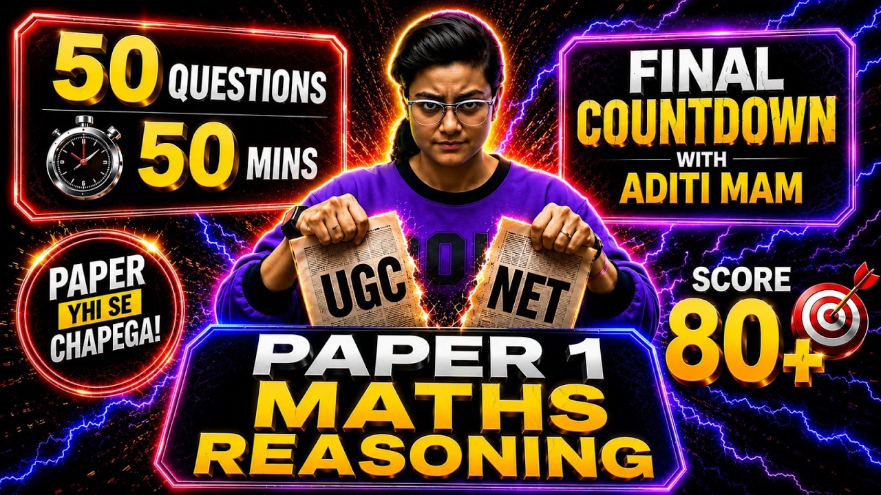 UGC NET Paper 1 Maths & Reasoning Top 50 Questions ✅ UGC NET June 2026 Paper 1 Revision by Aditi Mam