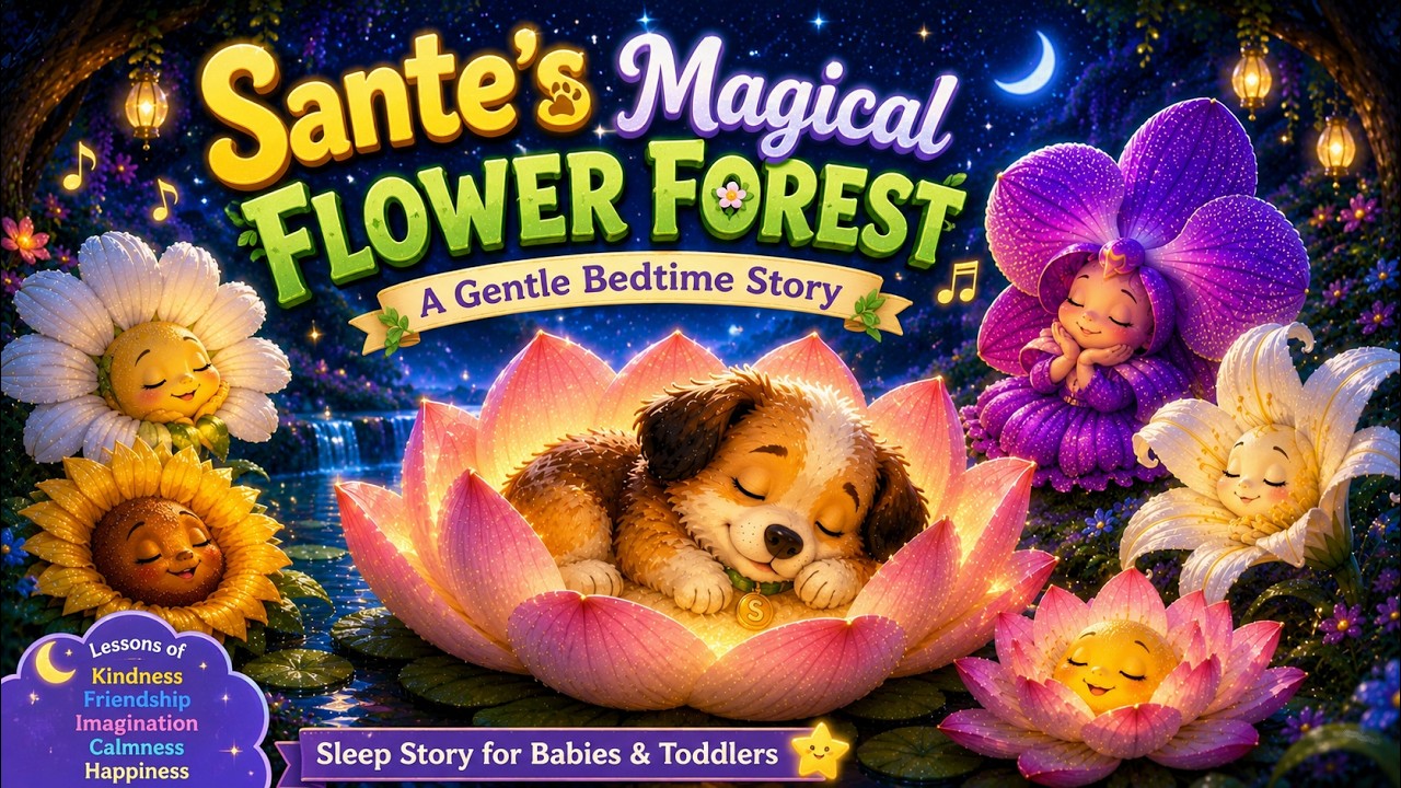 Sante's Magical Flower Forest Adventure 🌙 Bedtime Story for Babies & Toddlers | Sleep Story for Kids