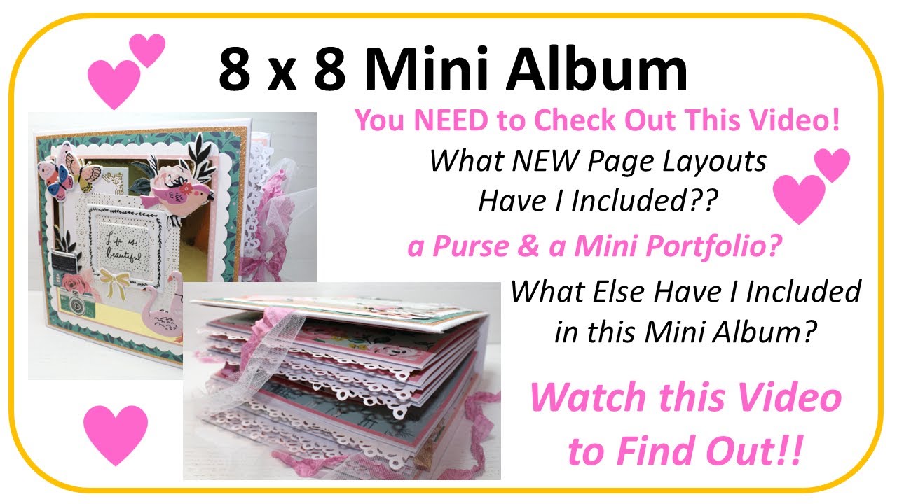 8x8 MINI ALBUM FLIP THROUGH | Page Layout Ideas for Mini Album | Paper Crafts Easy |