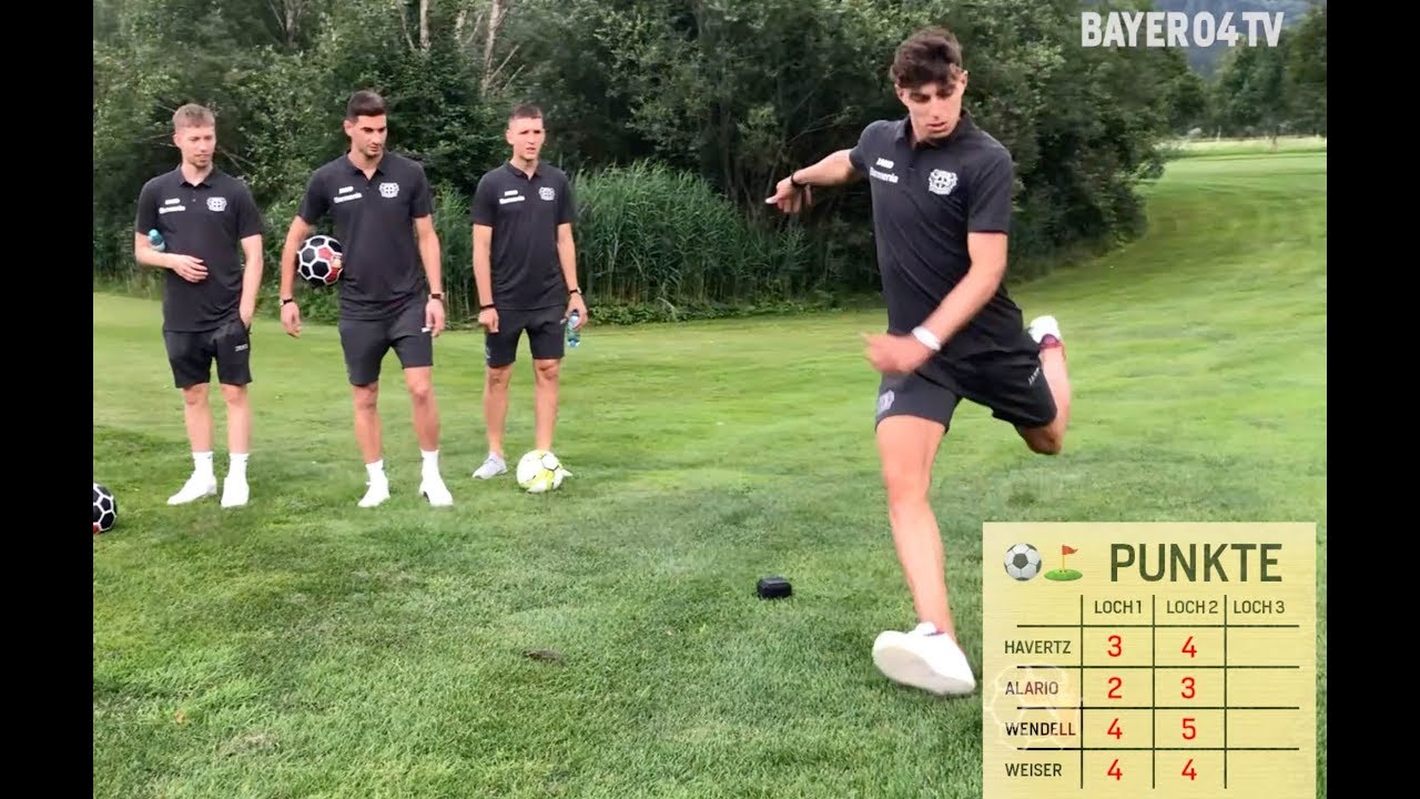 Havertz vs. Alario vs. Weiser vs. Wendell | Fußball-Golf-Challenge bei Bayer 04 Leverkusen