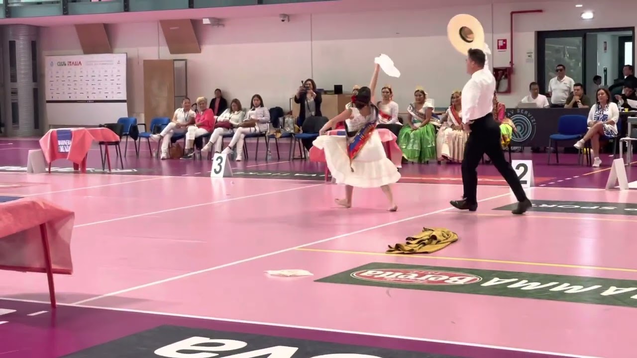 Maria Martha Reverte y Fabricio Varela, concurso Marinera Mundo, Milano 2023