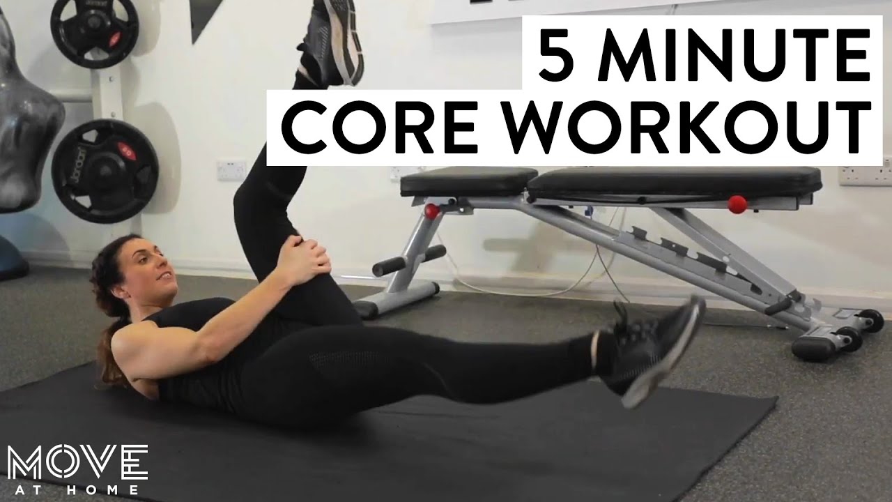 5 Minute Home Core Workout Without Equipment | Move At Home