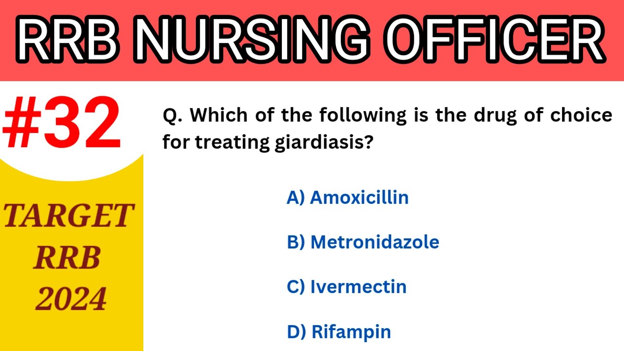 RRB Nursing Officer Exam 2024 || MCQ For RRB Staff Nurse Exam || #32