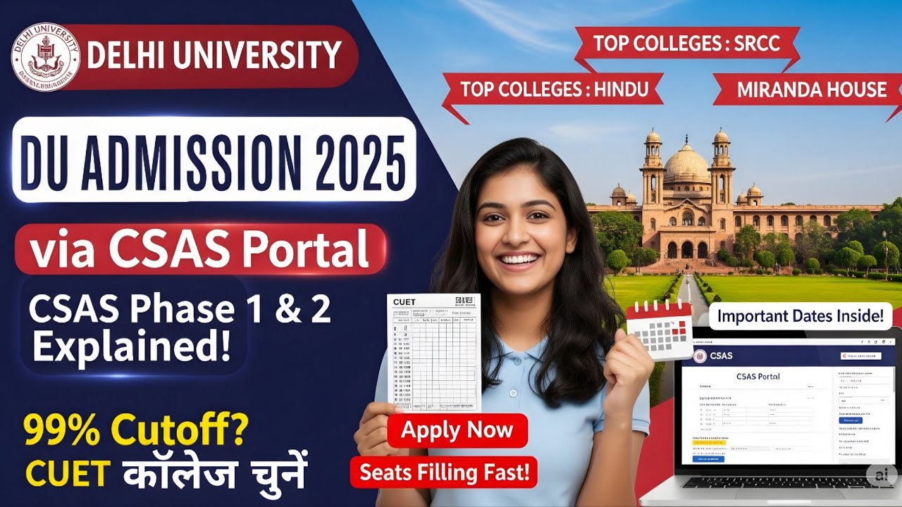 DU Admission 2025 Explained 🔥 | CSAS Portal Full Process + Cutoff + Dates | CUET UG Update