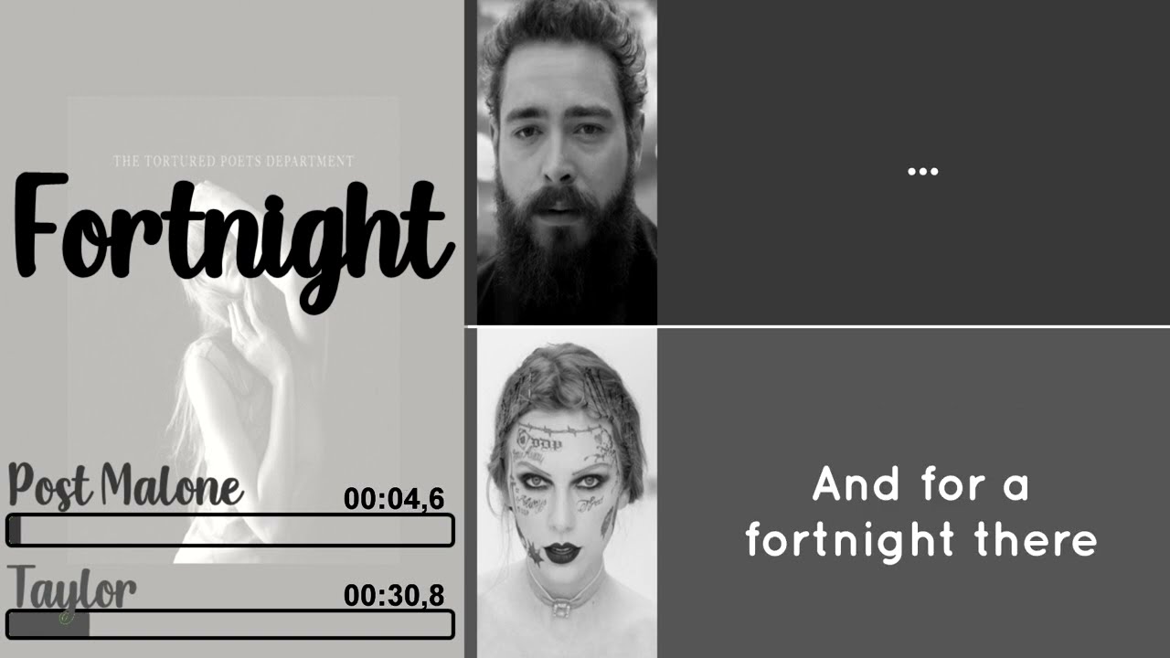 Taylor Swift (feat. Post Malone) - Fortnight | Line Distribution + Lyrics