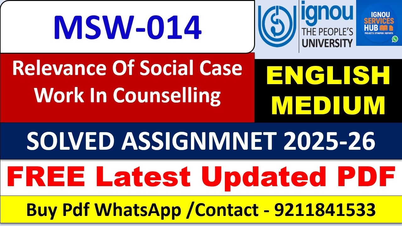 IGNOU MSW-014 Solved Assignment 2025–26 PDF Free | Complete Solution