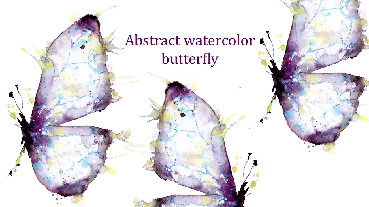 fun, splashy abstract watercolor butterfly
