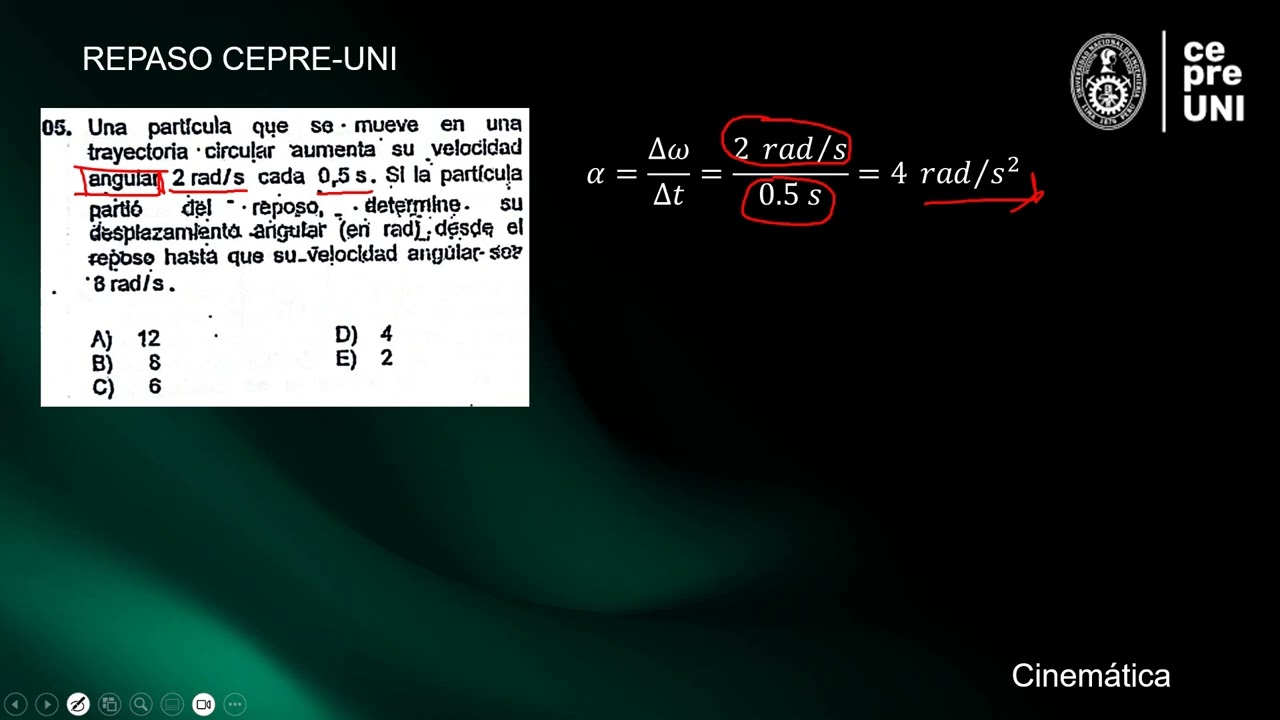 Repaso CEPRE-UNI 2da práctica calificada - Cinemática II