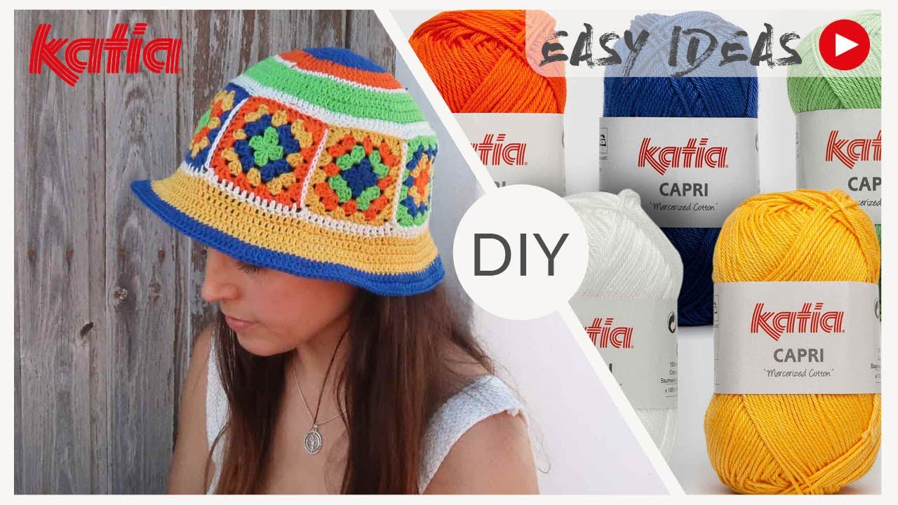 Bucket Hat 👒 Cómo hacer un sombrero de grannys a crochet