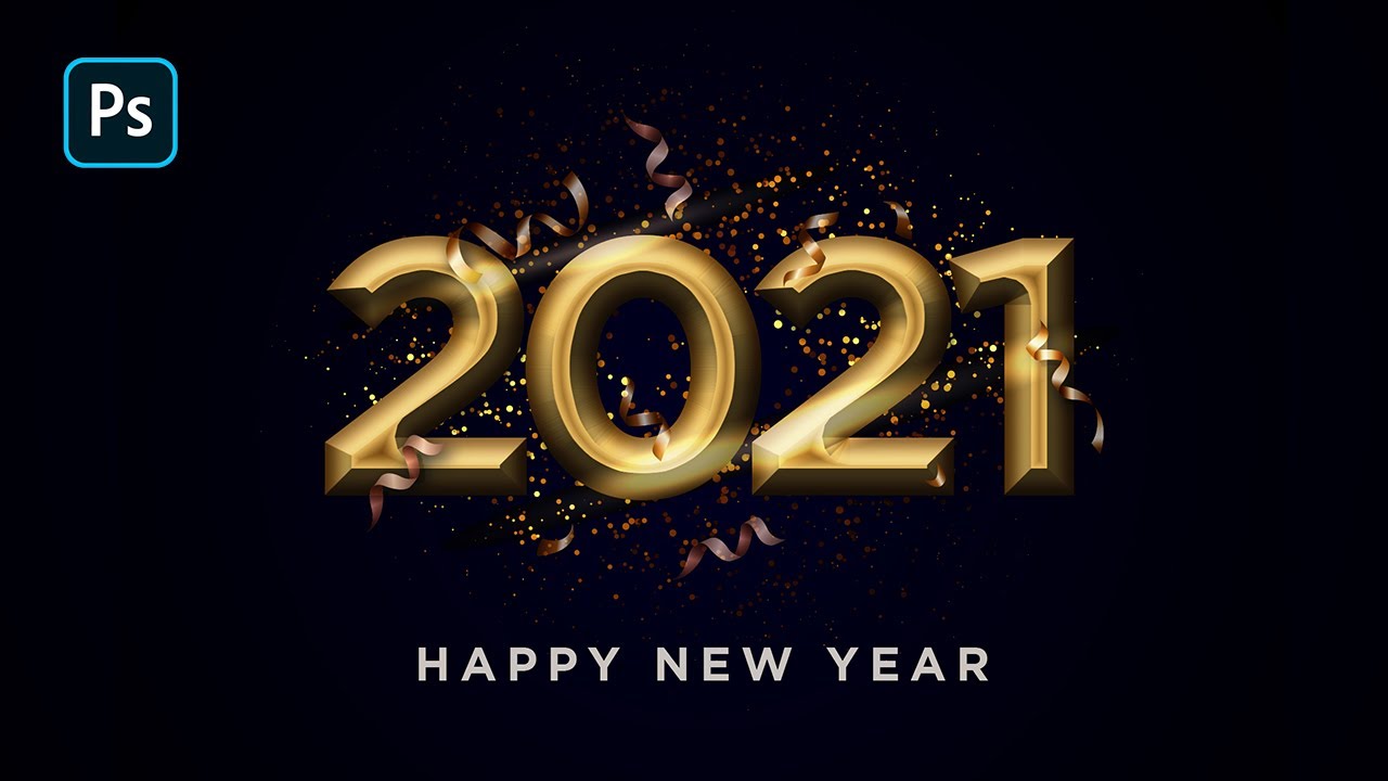 Gold 3D Text Effect in Photoshop | Hindi | Happy New Year 2021