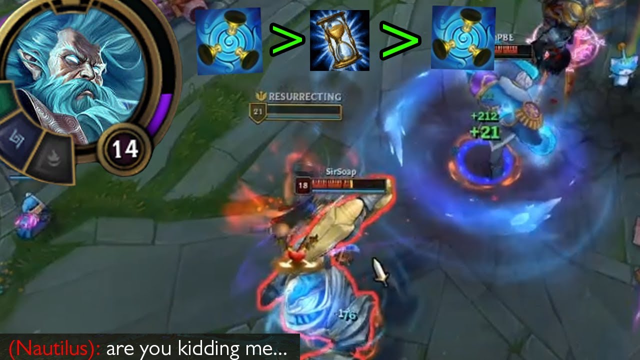 Zilean but it's URF which means his ulti is so low cooldown you have about 2 seconds to burst him
