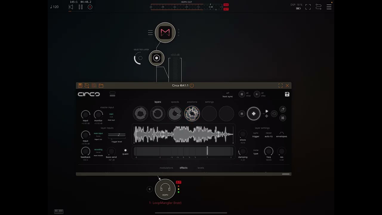 Audio Damage Circa looper with some Igor Vasiliev apps