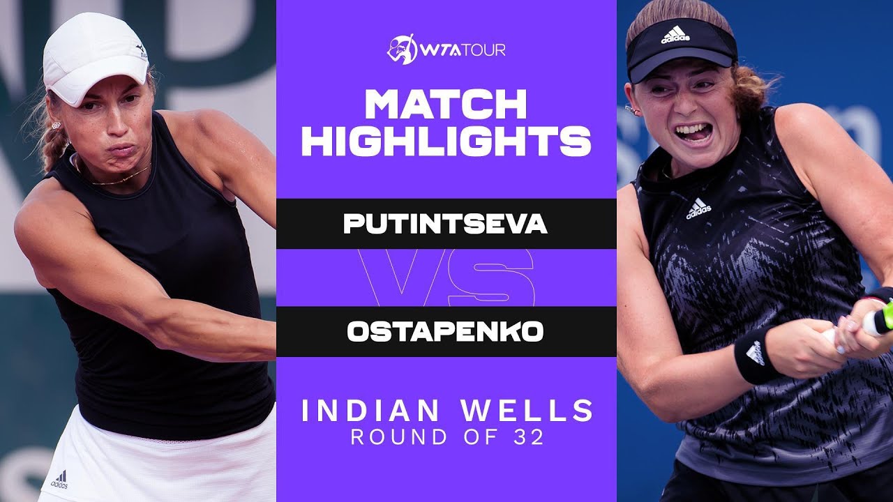 Yulia Putintseva vs. Jelena Ostapenko | 2021 Indian Wells Round of 32 | WTA Match Highlights