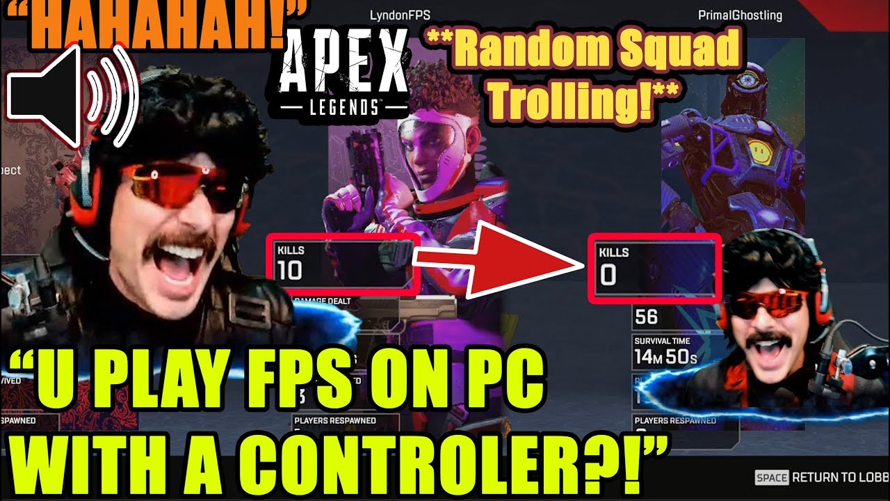 DrDisrespect HILARIOUS RANDOM Teammate TROLLING With LyndonFPS In Apex Legends!