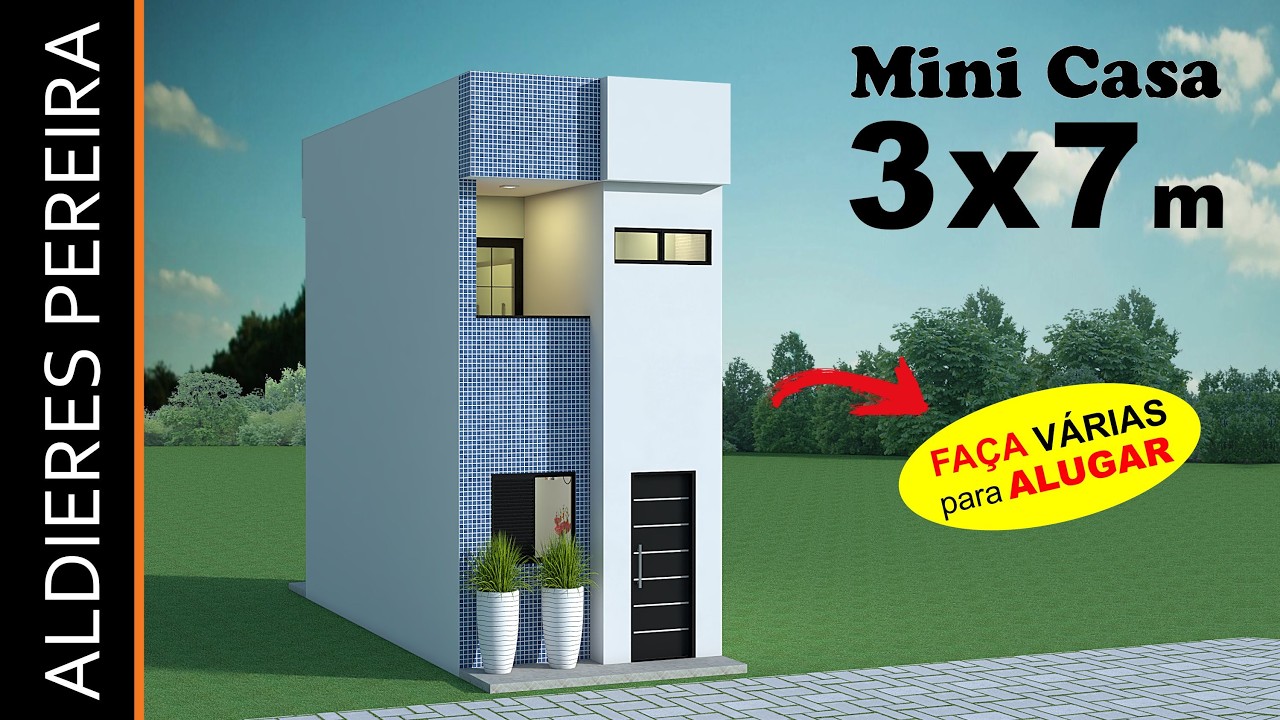 Mini casa  3x7 metros  incrível - Projeto grátis