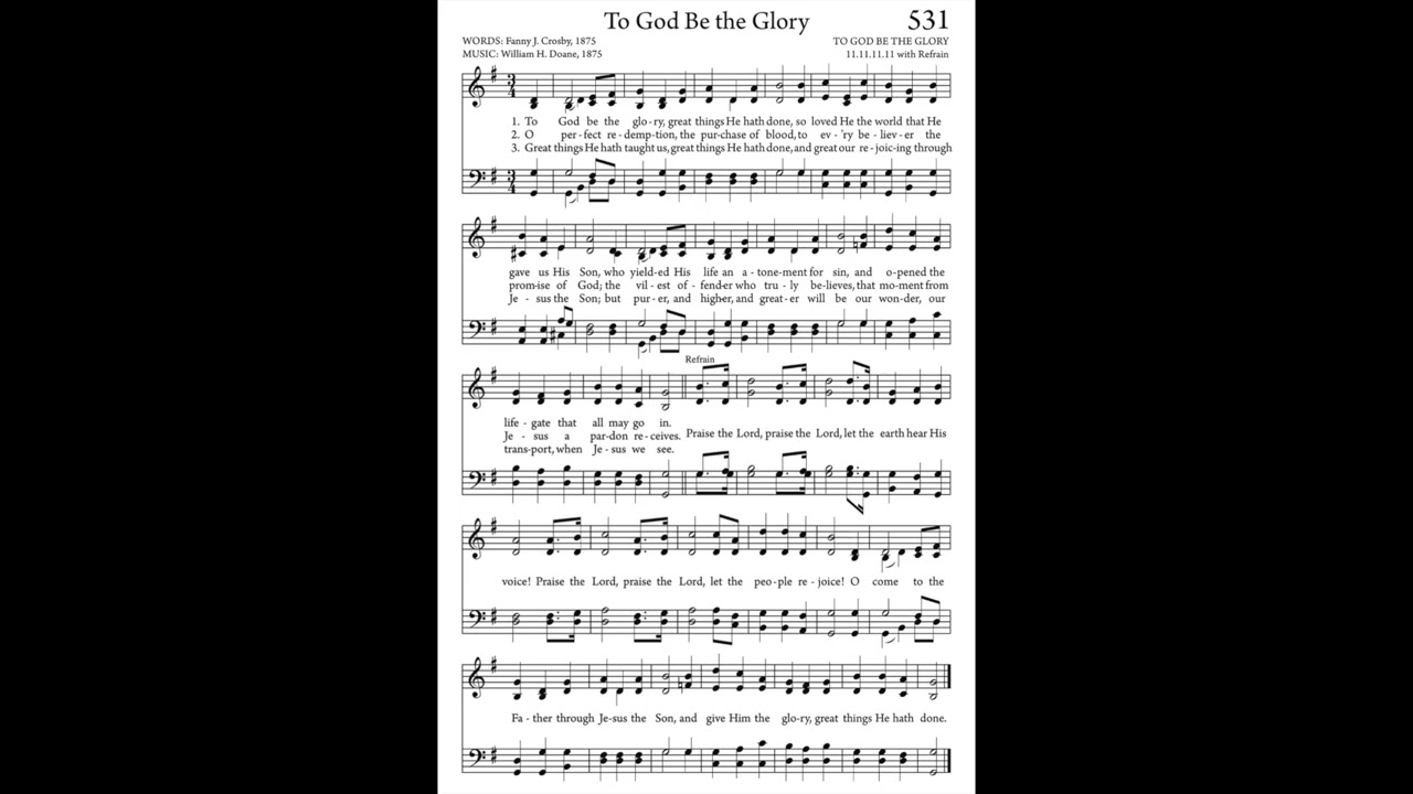 To God Be the Glory - Alto Part