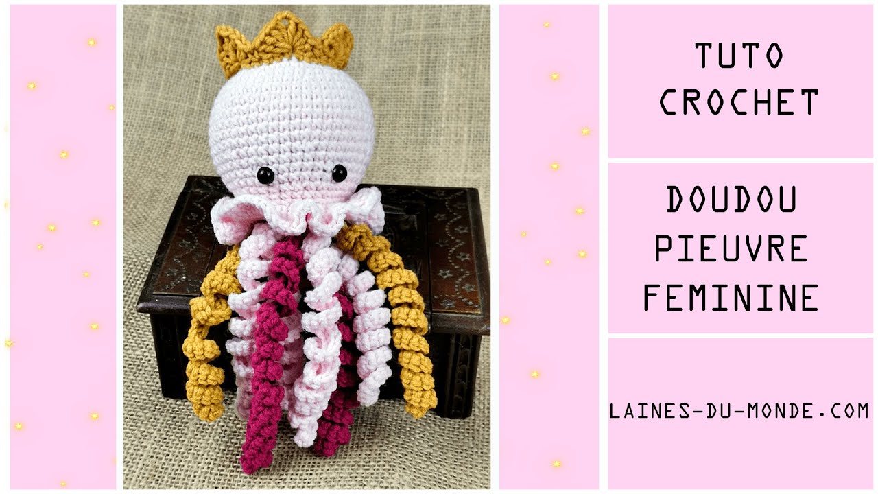 Faire un DOUDOU PIEUVRE Féminin au crochet - AMIGURUMI 😍 Tuto Pas à Pas 🎨😍