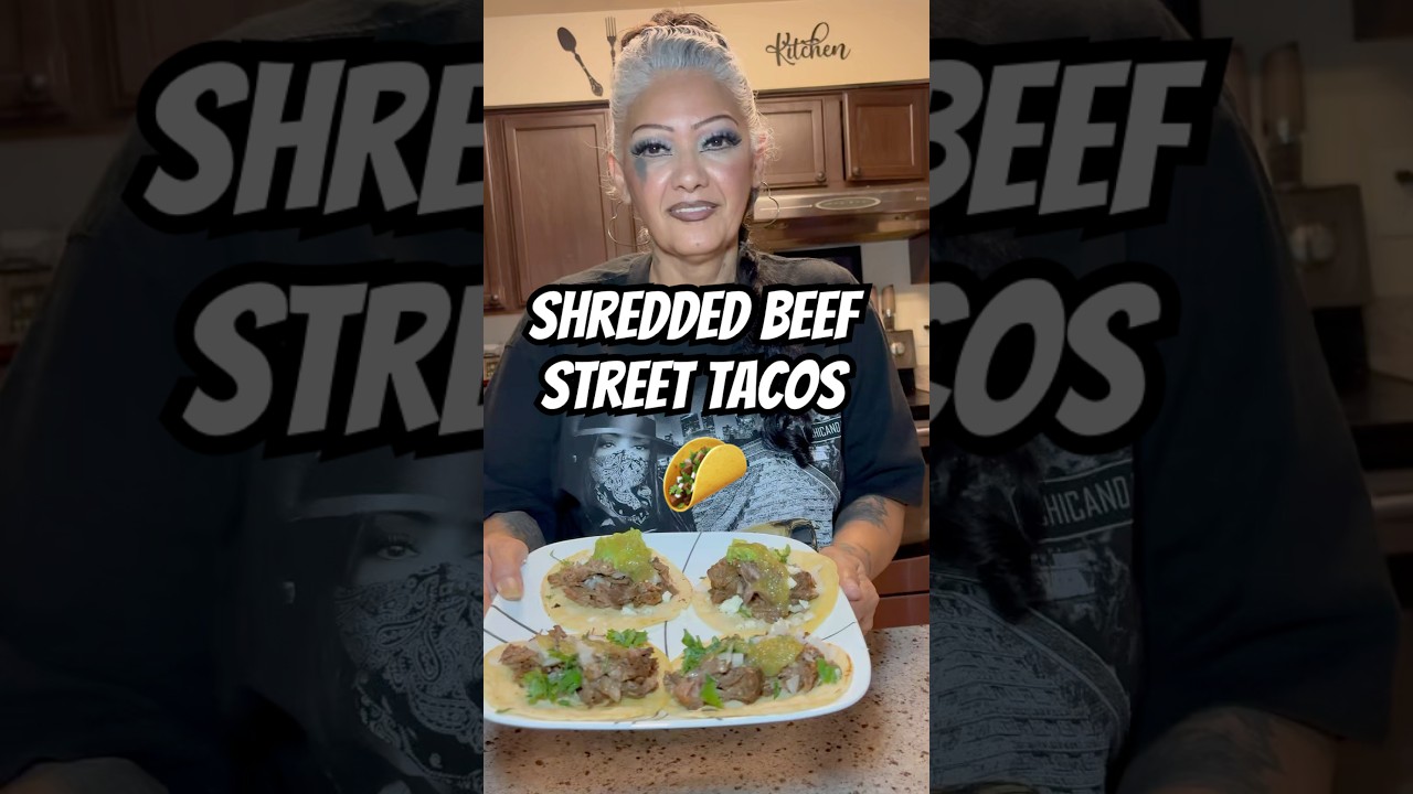 Shredded beef street tacos 🌮 #fyp #homecook #streetfood #tacos #viralshorts #trending #cookwithme