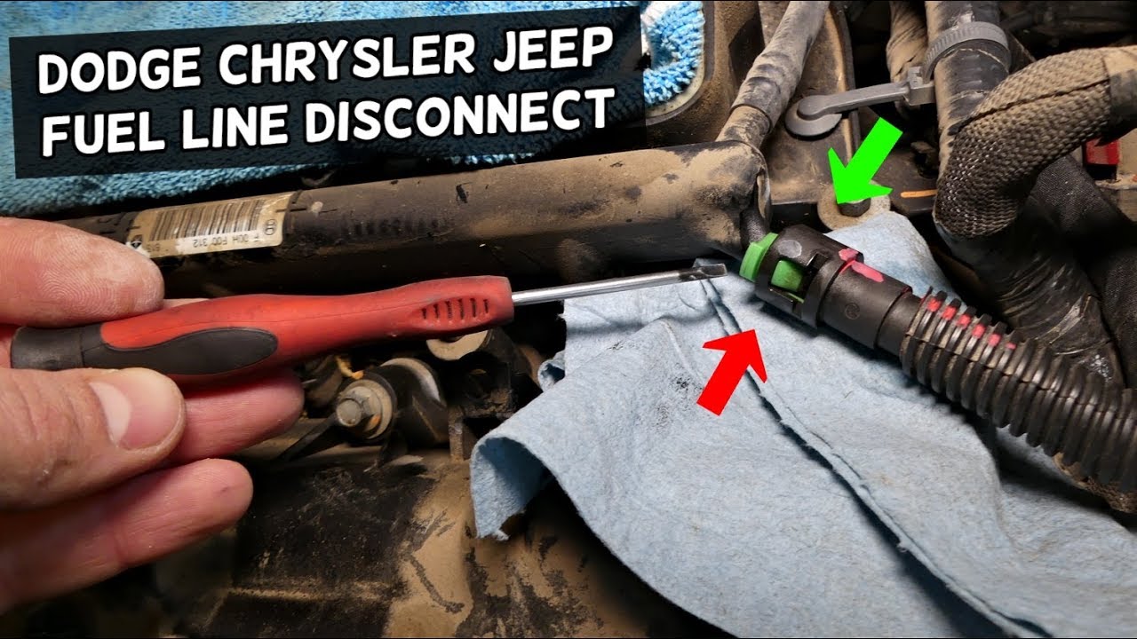 HOW TO DISCONNECT FUEL LINE ON DODGE CHRYSLER JEEP