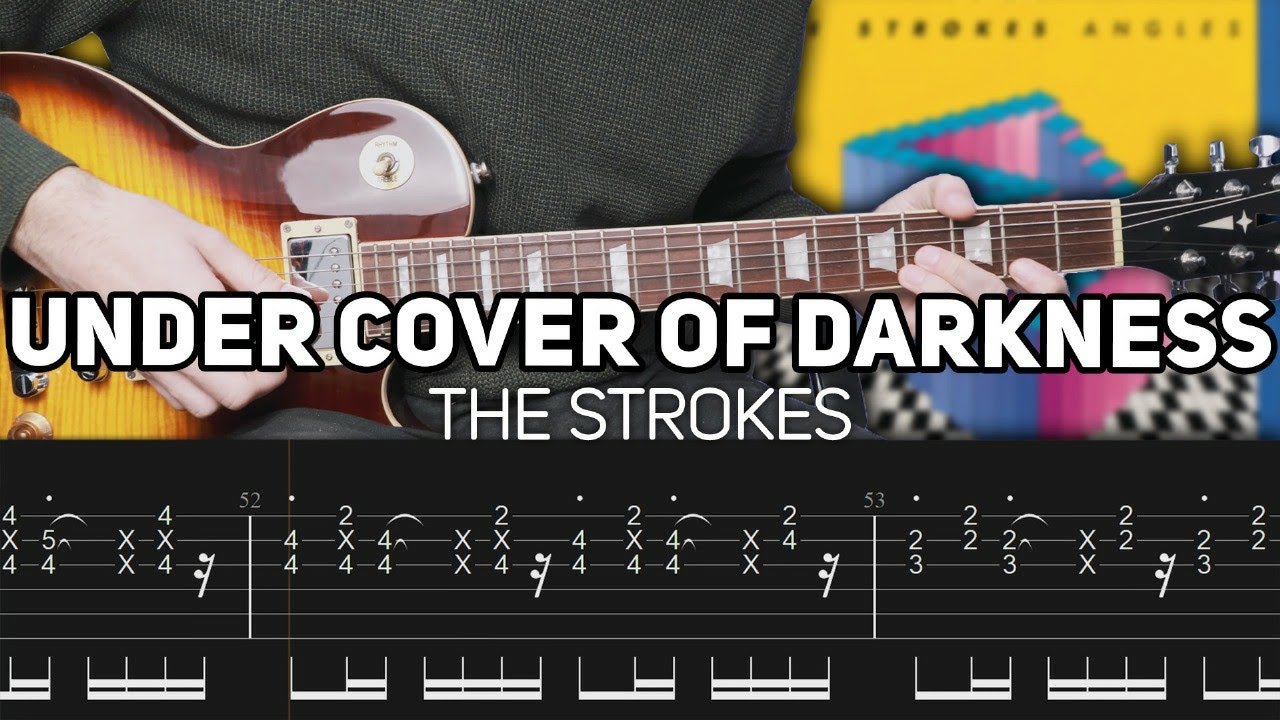 The Strokes - Under Cover Of Darkness (Guitar lesson with TAB)