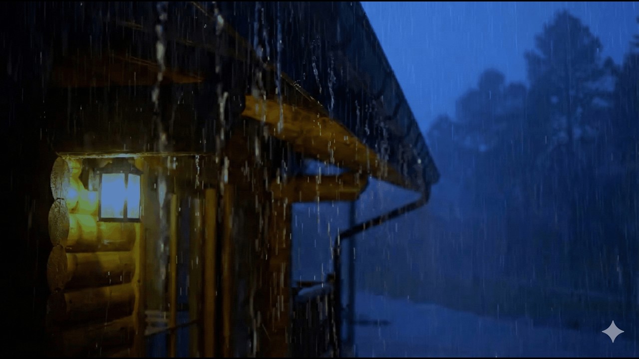 White Noise Heavy Rain and Thunder for Sleeping – Deep Calm Night Storm Sounds for Relaxation