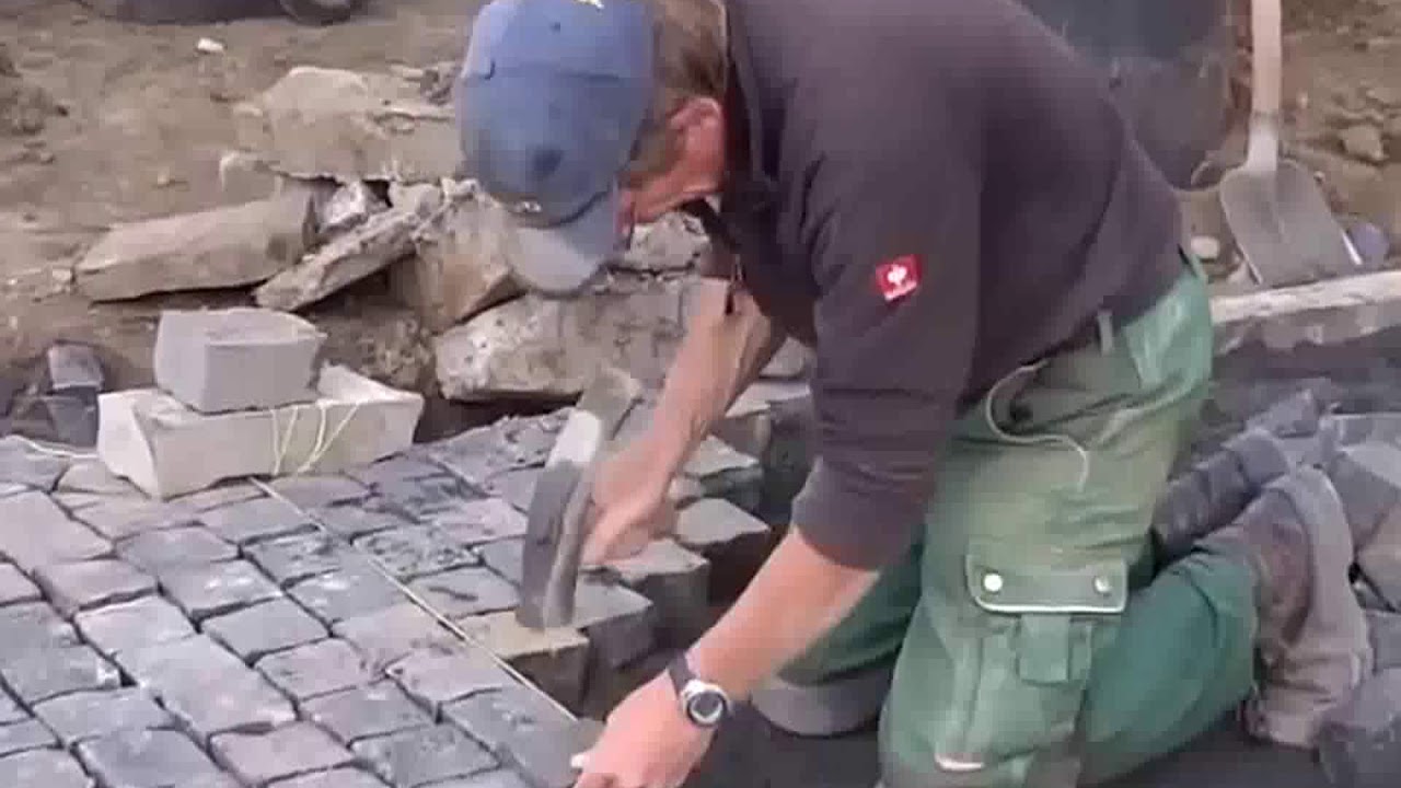 Cobblestone Laying Process By Professionals  [Fine Art And America Technology]
