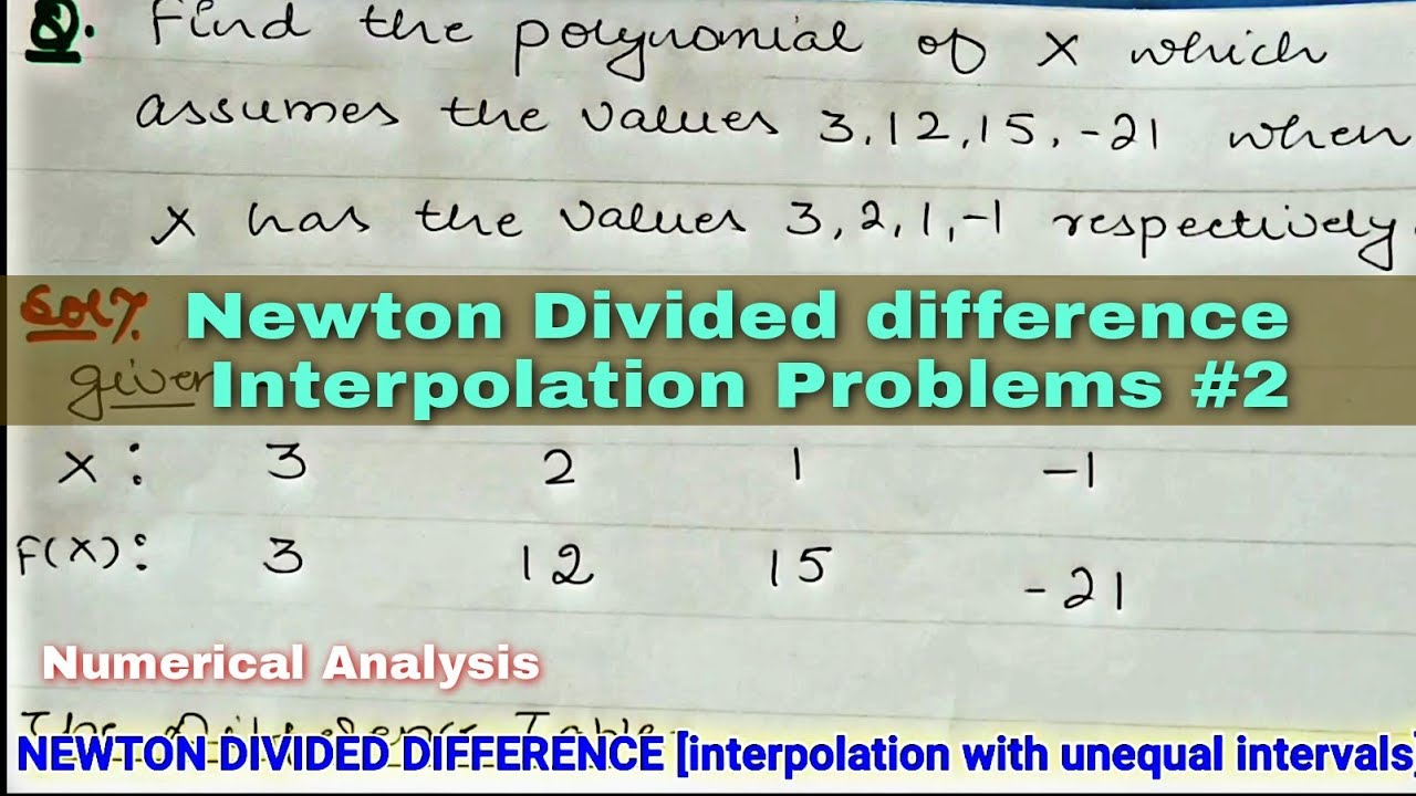 Newton Divided difference Interpolation method | example 2