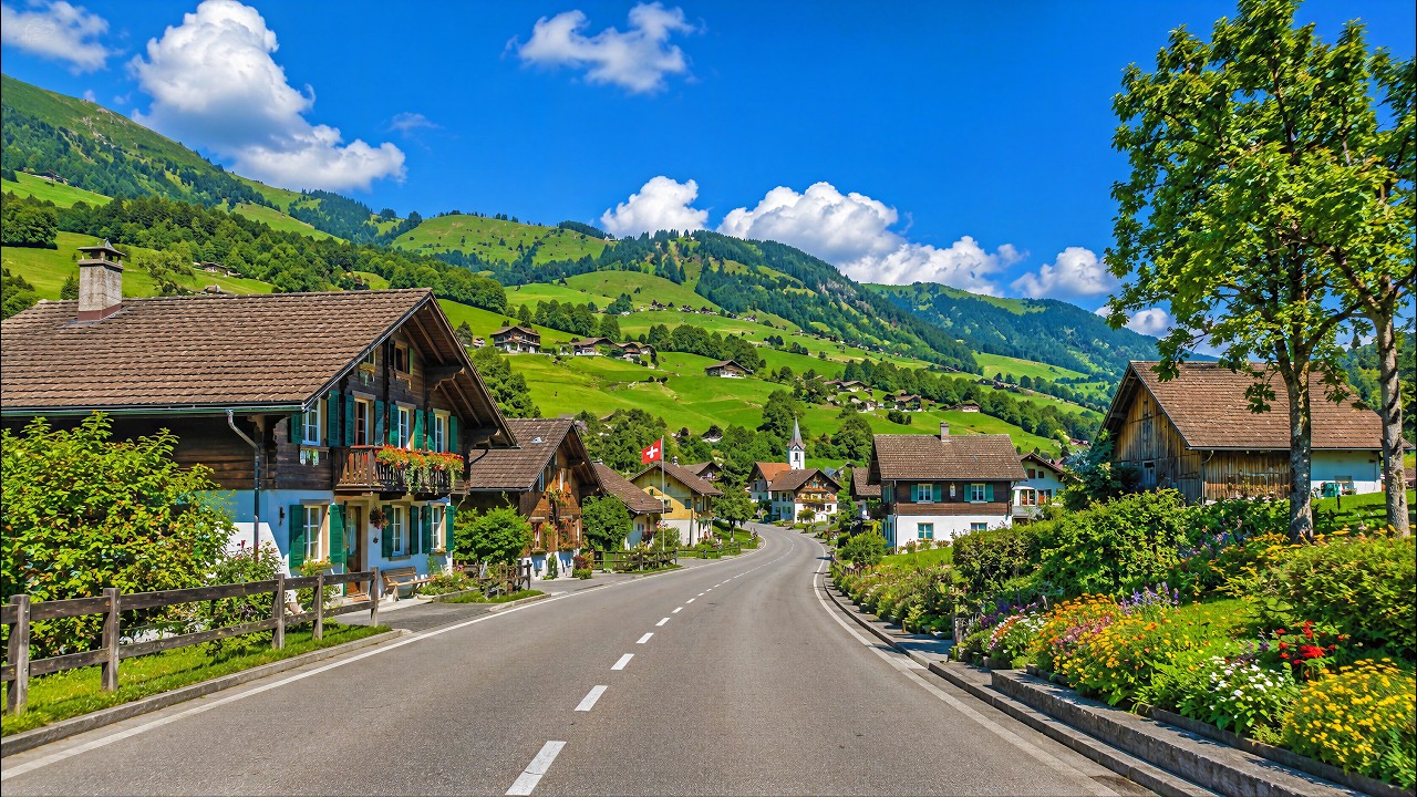 Narrow Roads of Rural Switzerland 🇨🇭 | Scenic Villages & Green Valleys | 4K