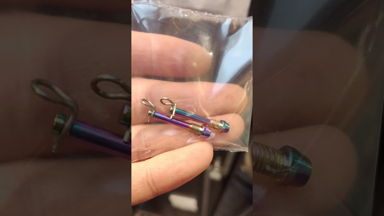Oil Slick PVD Titanium Pad Pins For Sram Split Calipers #bikeproducts #roadcycling  #titanium