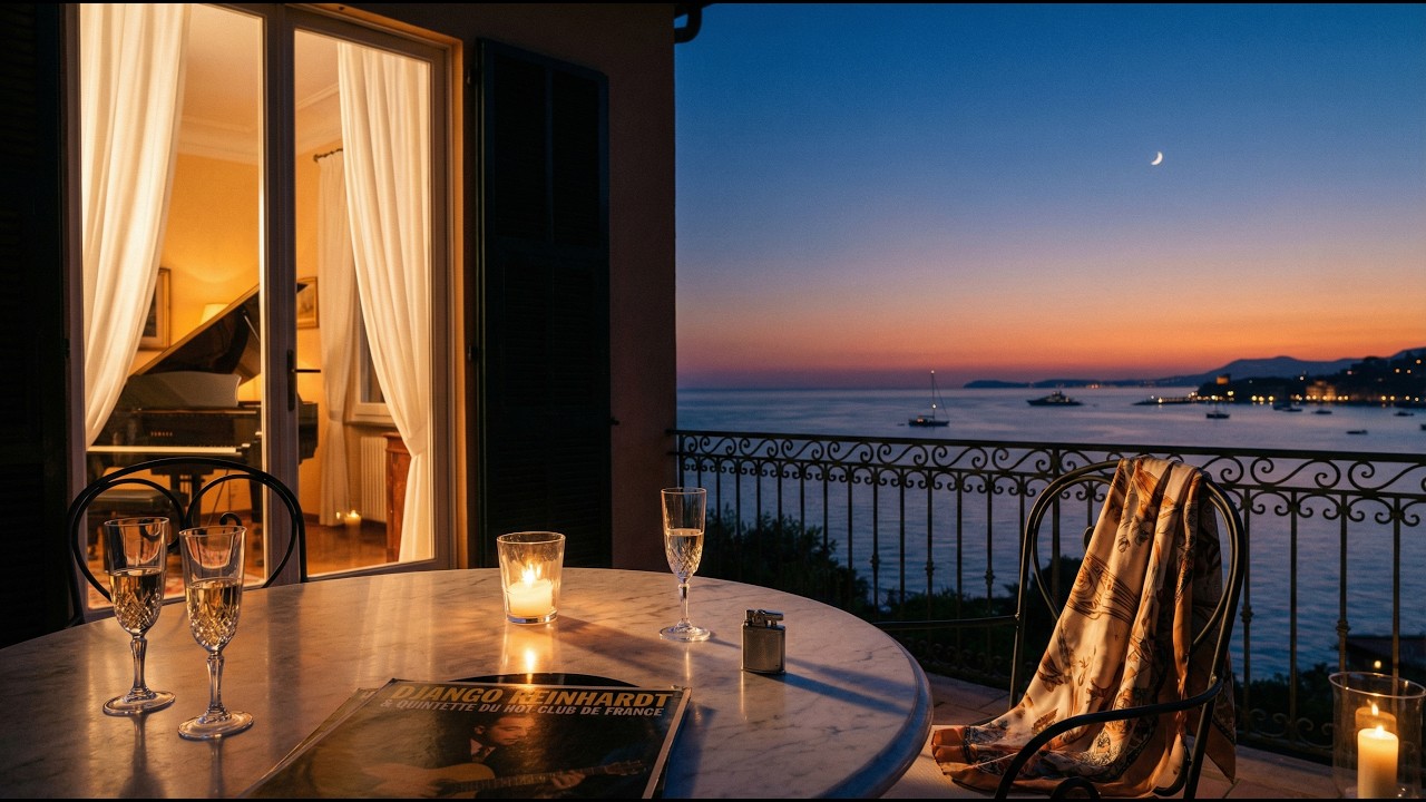Mediterranean Sunset Jazz 🌙 Piano & Champagne by the Sea | Vintage Riviera Ambience