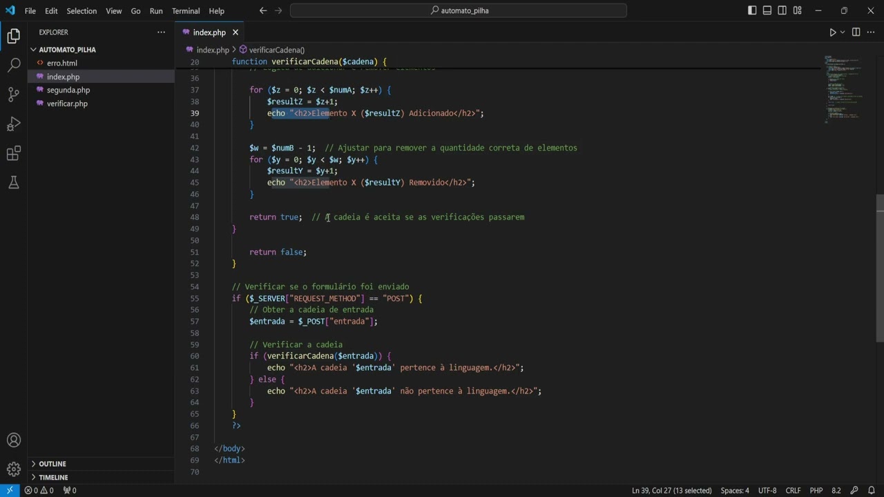 Autômato em Pilha - Teoria da Computação - 5° Semestre 2024