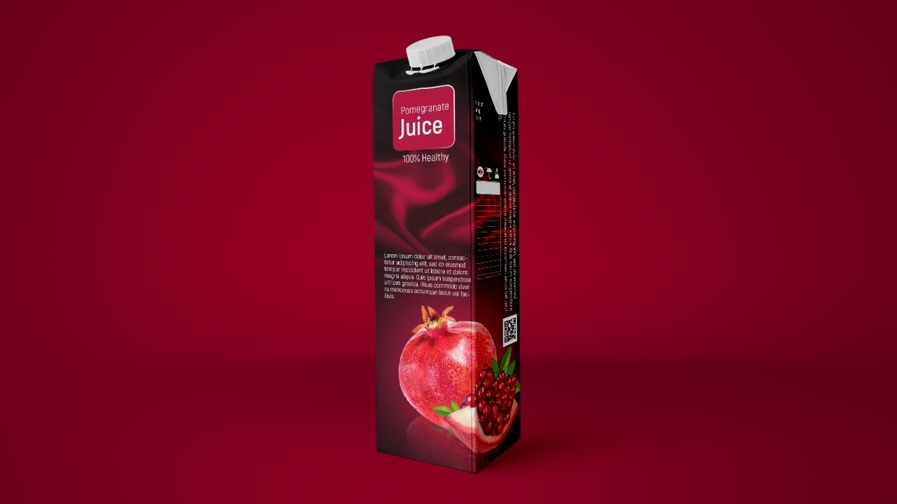 Product Packaging Design (Pomegranate Juice) - Photoshop Tutorial