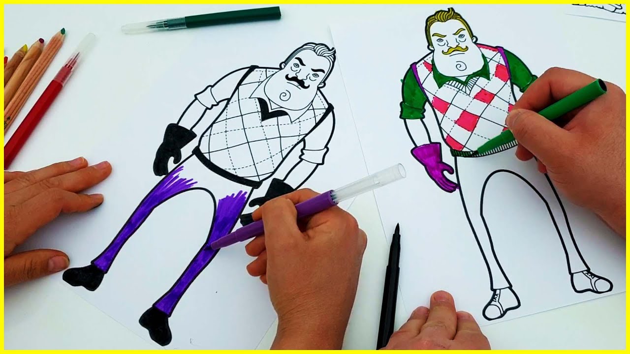 4 MARKER CHALLENGE - HELLO NEIGHBOR BOYAMA CHALLENGE VAKVAKTV