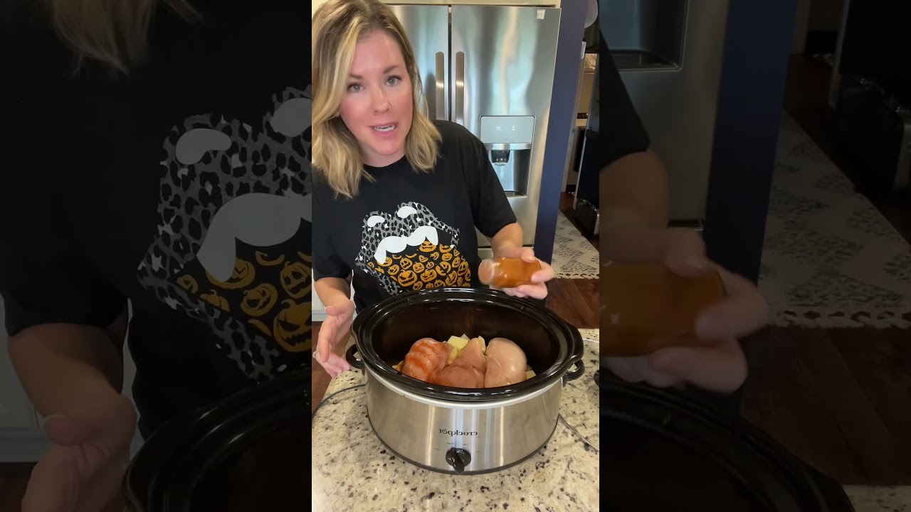 Crock pot buttery onion chicken with potatoes #crocktober #crockpot
