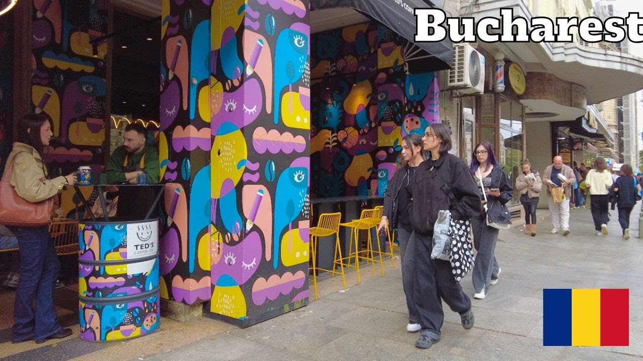 ROMANIA BUCUREȘTI Piata Universitatii BUCHAREST University Square  Walk Tour 4K
