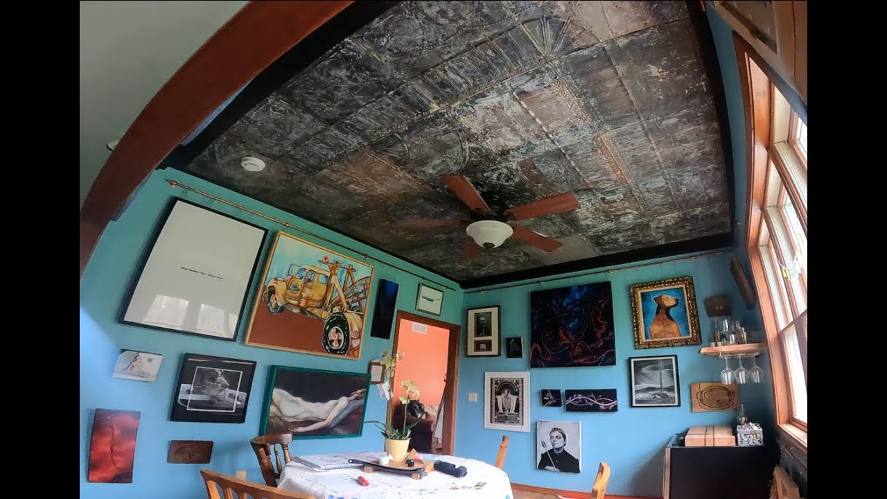 Installing an antique tin ceiling!