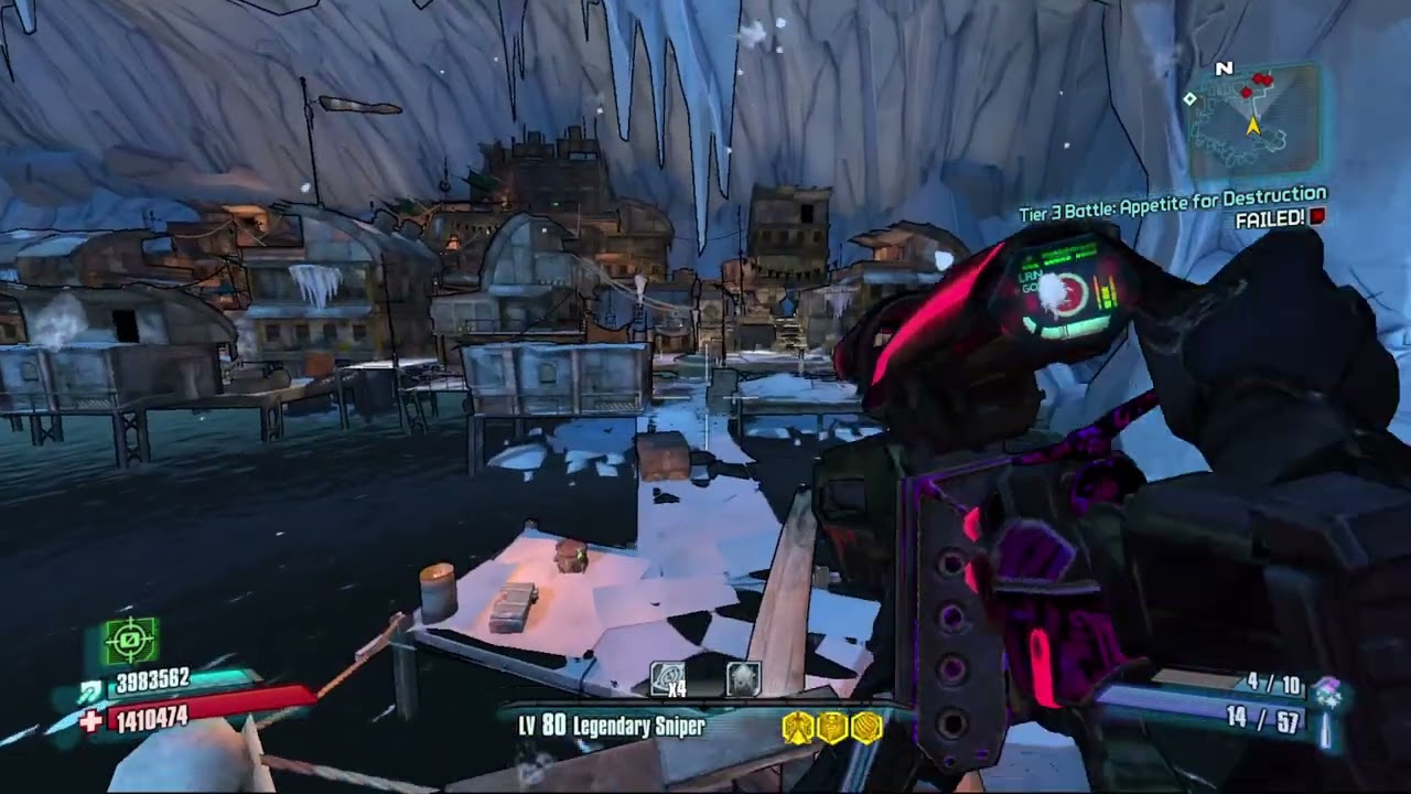 OP10 Sniper Zer0 Snipes Southern Shelf Bay w/Godfinger (High PhysX Gameplay) - Borderlands 2