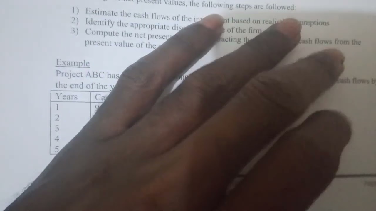 NET PRESENT VALUE (NPV)