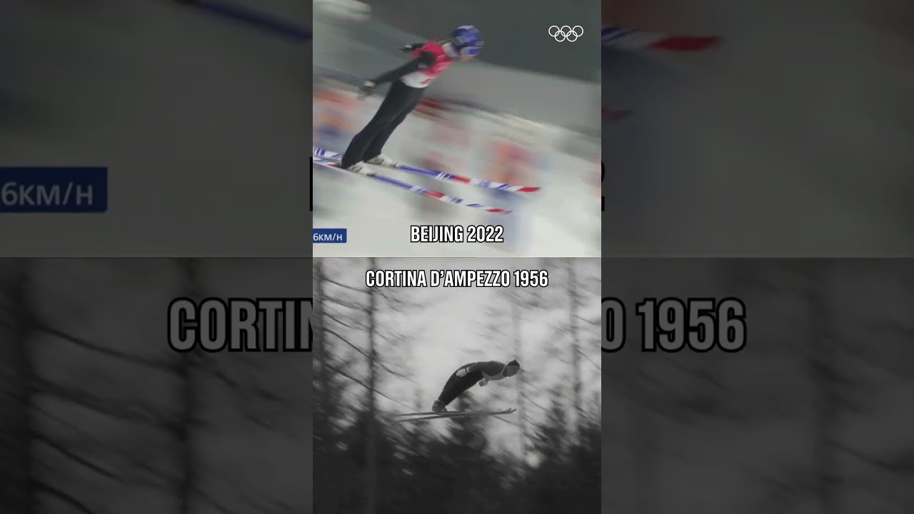 The evolution of ski jumping at the Olympics is just. 🤯