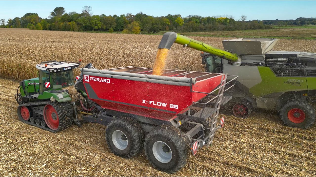 😱  Plus de 2000 ch en action ! Lexion 8700 + transbo Perard et 3 chenillards Fendt
