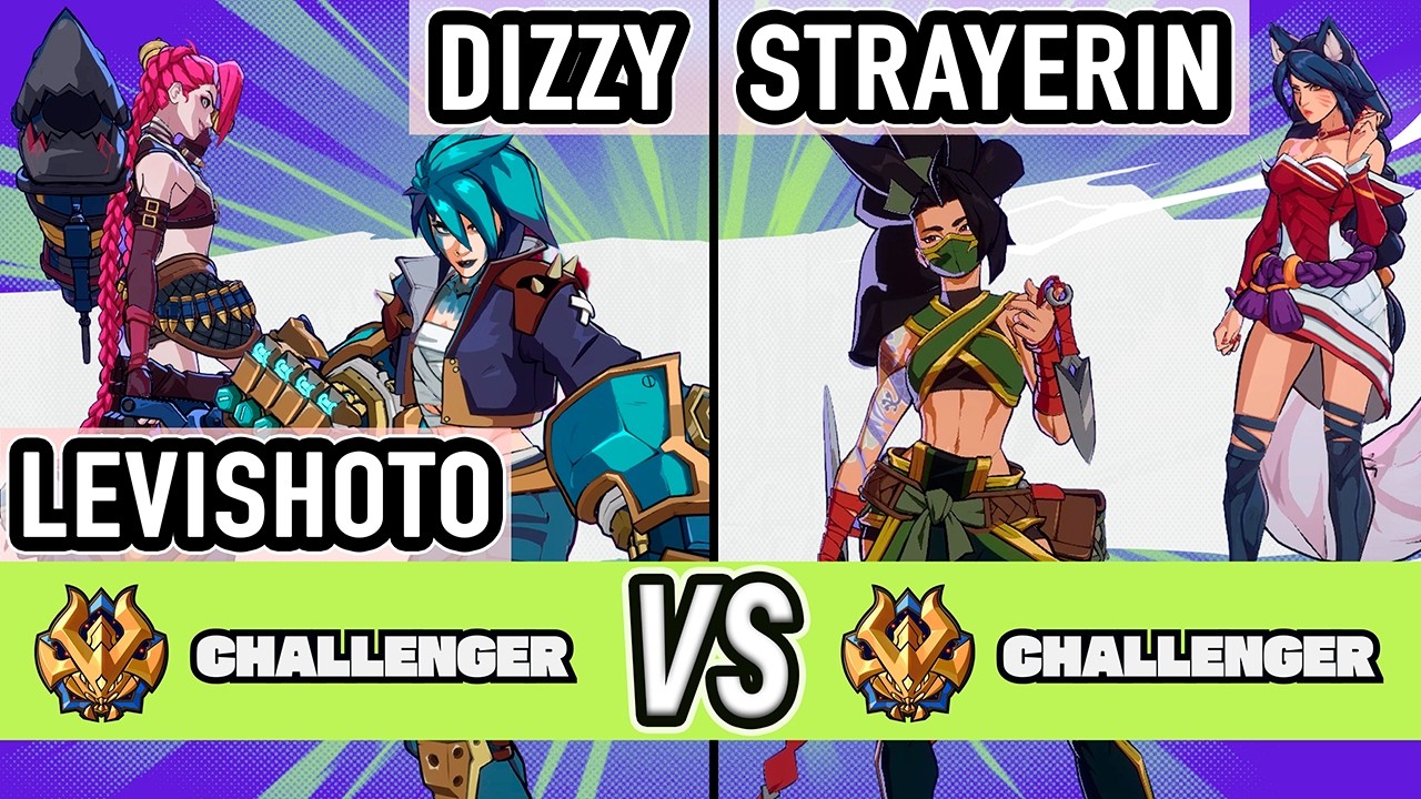 2XKO ▰ Dizzy + LeviShoto (Vi / Jinx) vs StrayErin (Akali / Ahri) ▰ High Level Gameplay