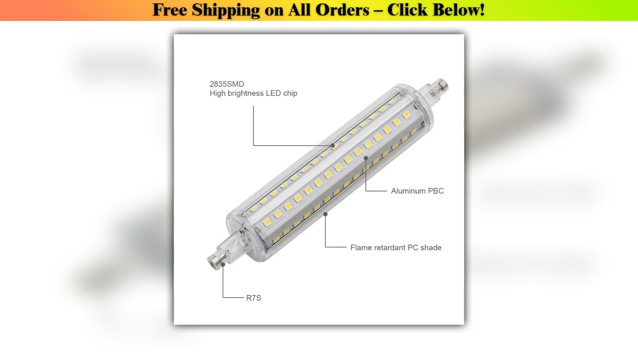 AC220V 240V Dimmable R7S LED Flood Light J78 J118 J135 J189 LED Corn Bulb Light Bulbs 78mm 118mm