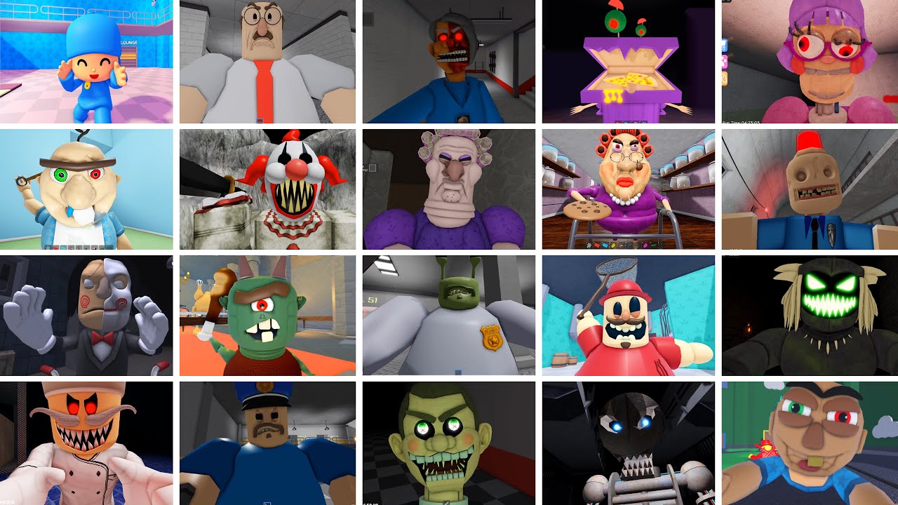 EPIC SCHOOL ESCAPE!,GREAT SCHOOL,Funny's ToyShop!,POCOYO PRISON, PAPA PIZZA, ROBLOX JUMPSCARE'S