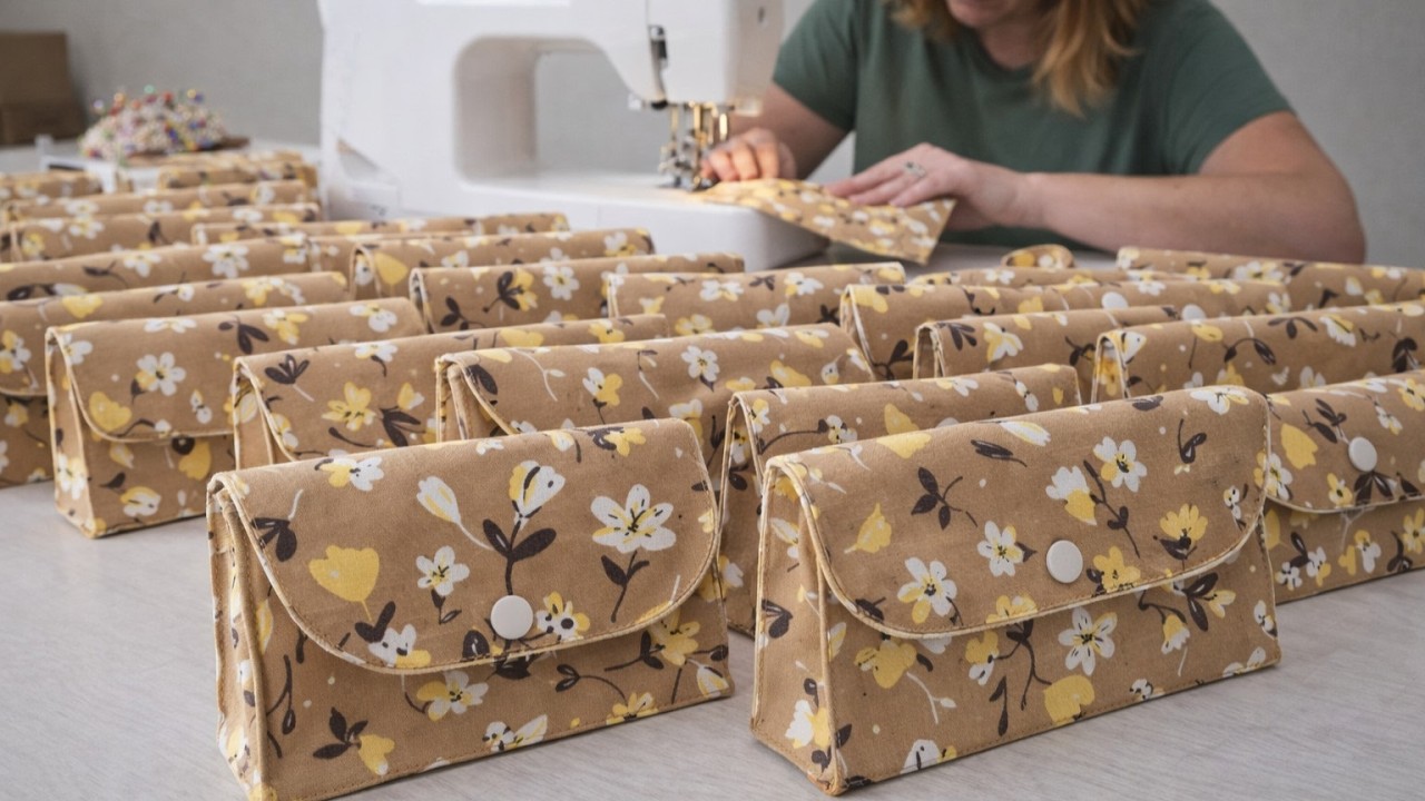 ✂️ Удобная косметичка из остатков ткани за 10 минут! Выкройку выбрала максимально простую