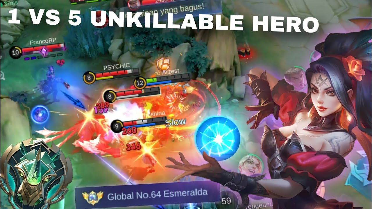 HERO GILA!! DIKEROYOK LIMA ORANG MASIH GAK MATI (Gameplay asal pencet spell) 