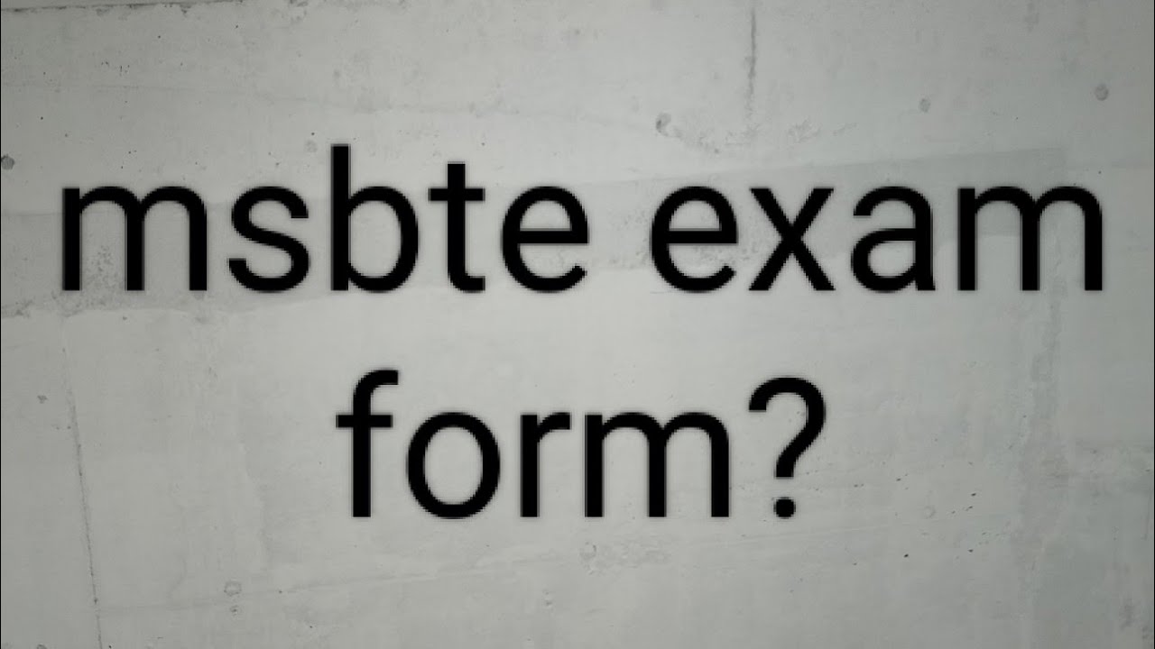 How to fill msbte exam form?