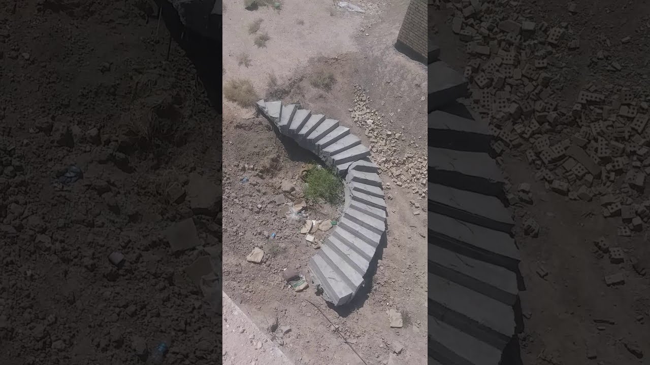 بعد ازالة القوالب الخشبية سقط الدرج