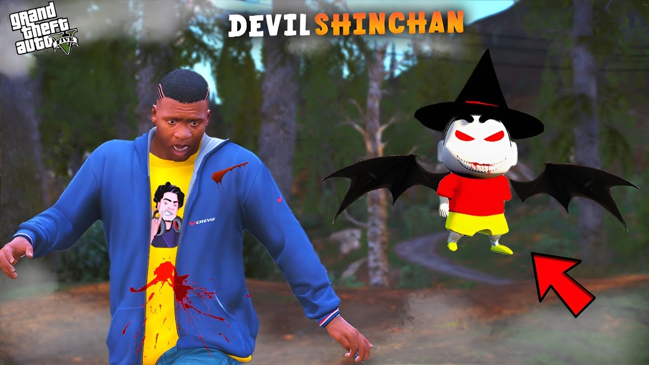Devil Shinchan Attack On Franklin and Doaremon In GTA 5 | Paradox FTW