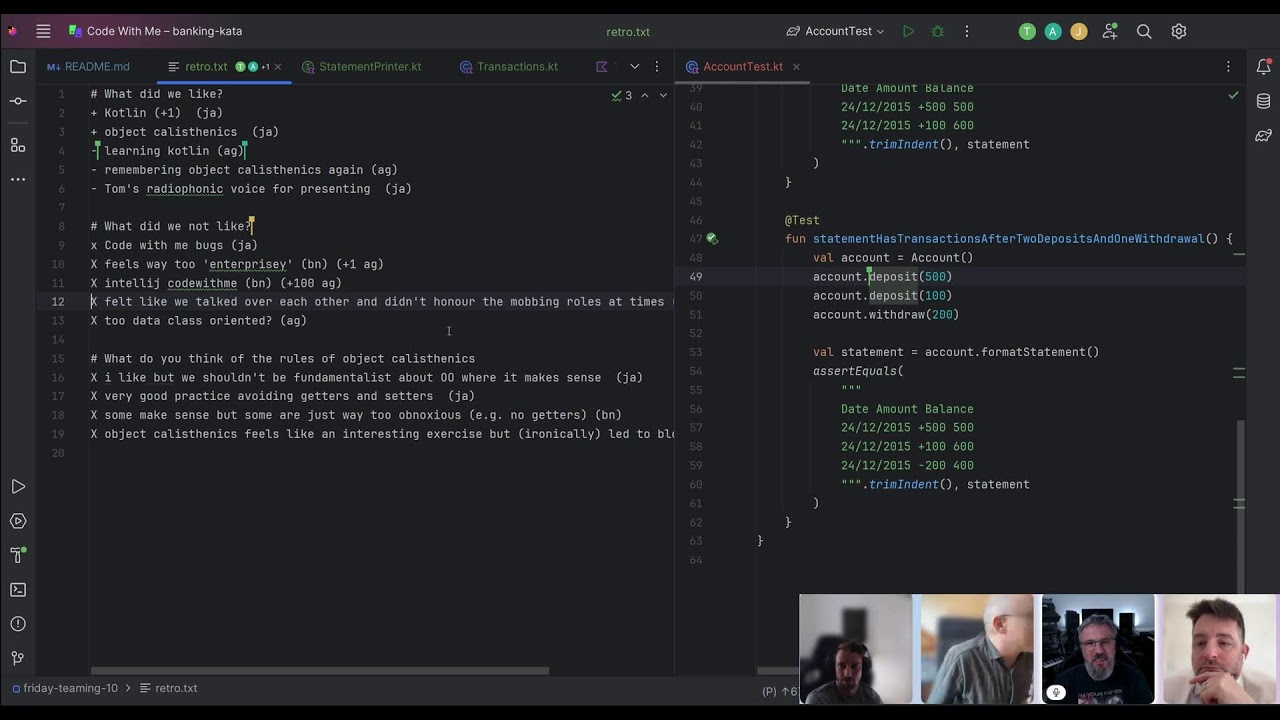 Friday Teaming #10 - Object Calisthenics using Kotlin (Banking Kata)